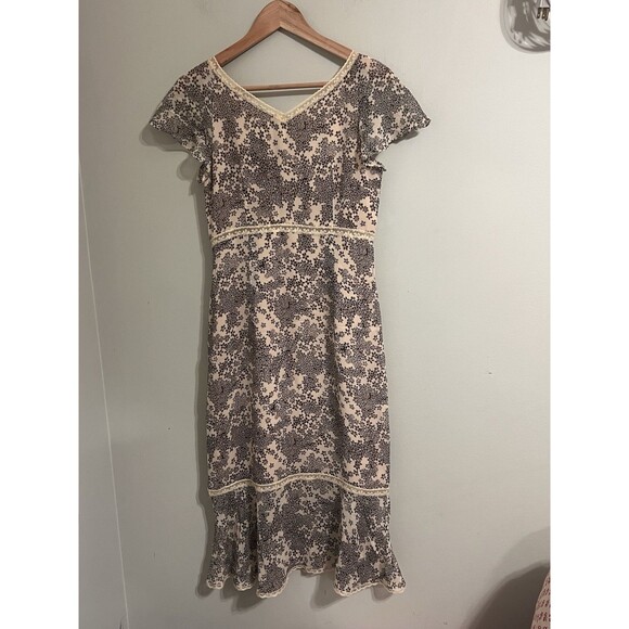 Kenneth Cole New York Women’s Size S Floral Lace Babydoll Goth  100% Silk Dress - Picture 4 of 7